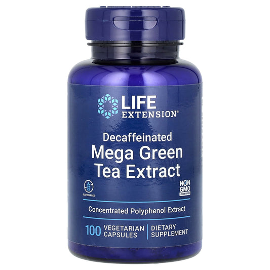 Life Extension, Mega Green Tea Extract, Decaffeinated, 100 Vegetarian Capsules (725 mg per Capsule) - Image 1