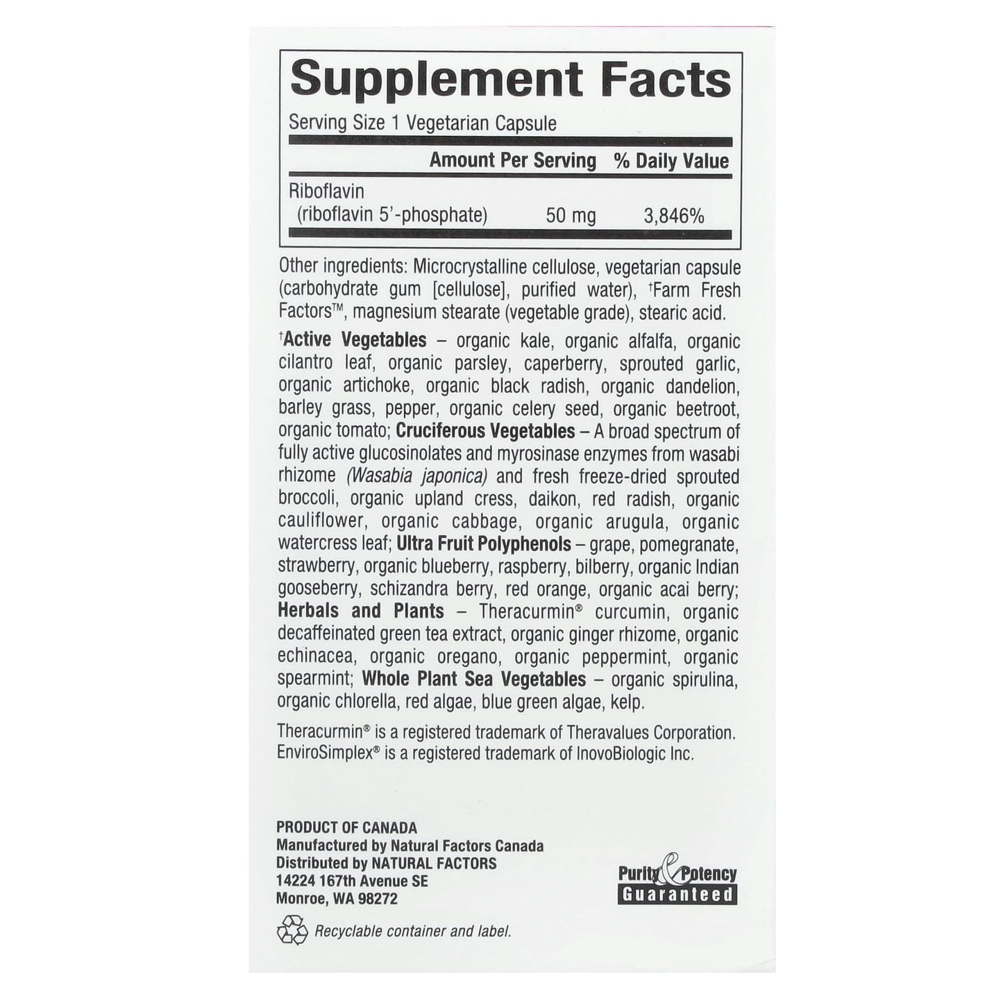 Natural Factors, BioCoenzymated™, B2, Riboflavin 5'-Phosphate, 50 mg, 30 Vegetarian Capsules - Image 2