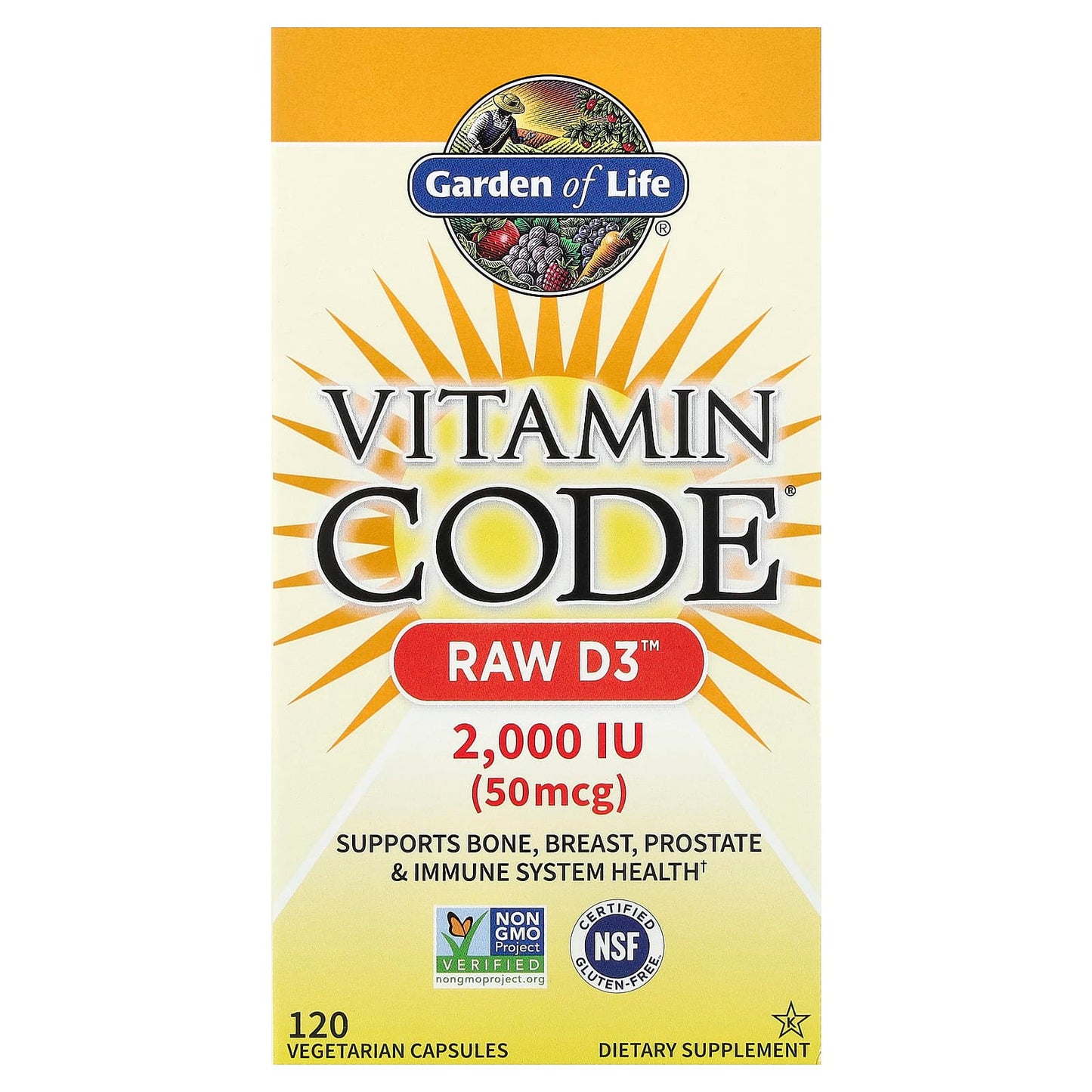 Vitamin Code RAW D3 120 Capsules by Garden of Life - Supports Bone & Immune Health - Image 1