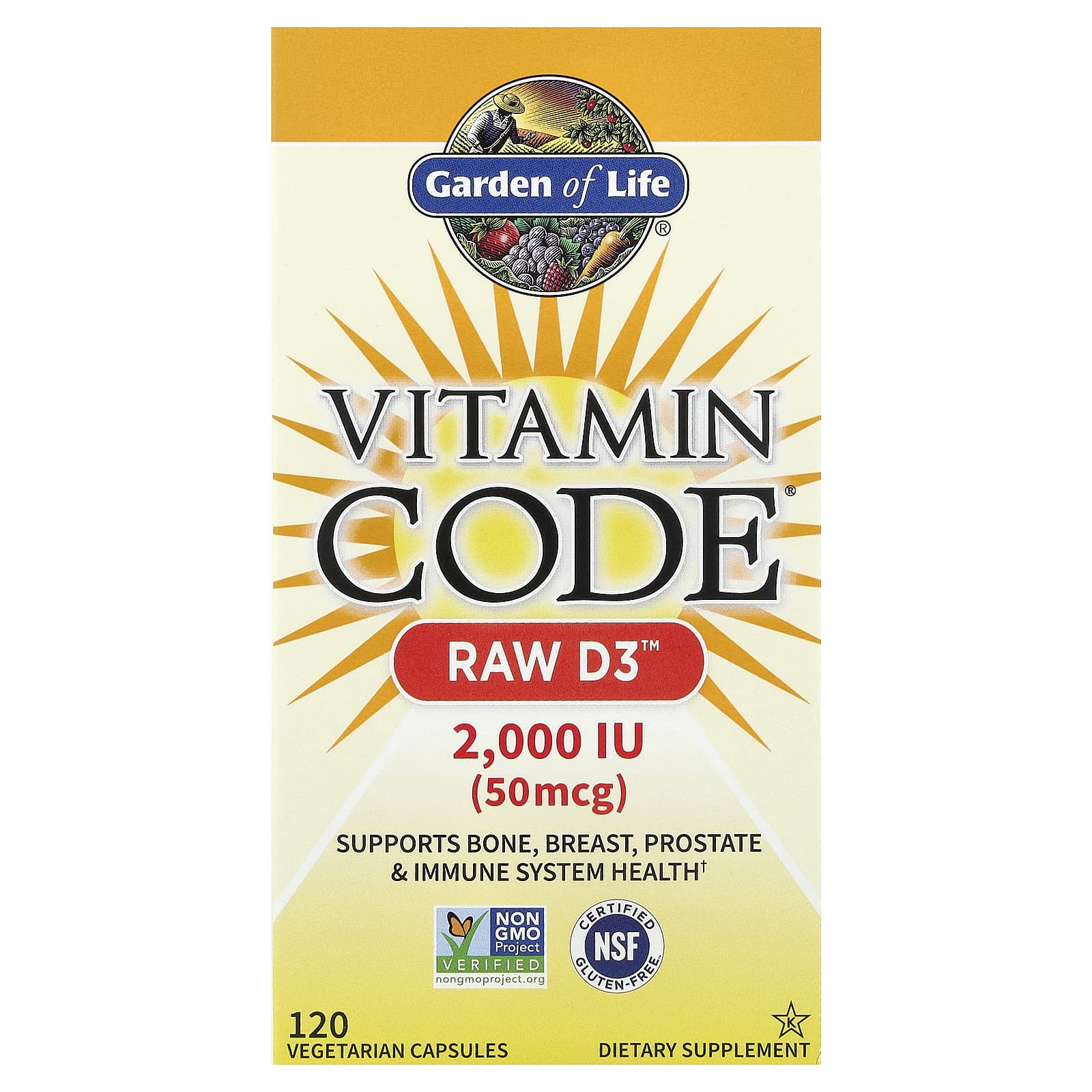 Vitamin Code RAW D3 120 Capsules by Garden of Life - Supports Bone & Immune Health - Image 1