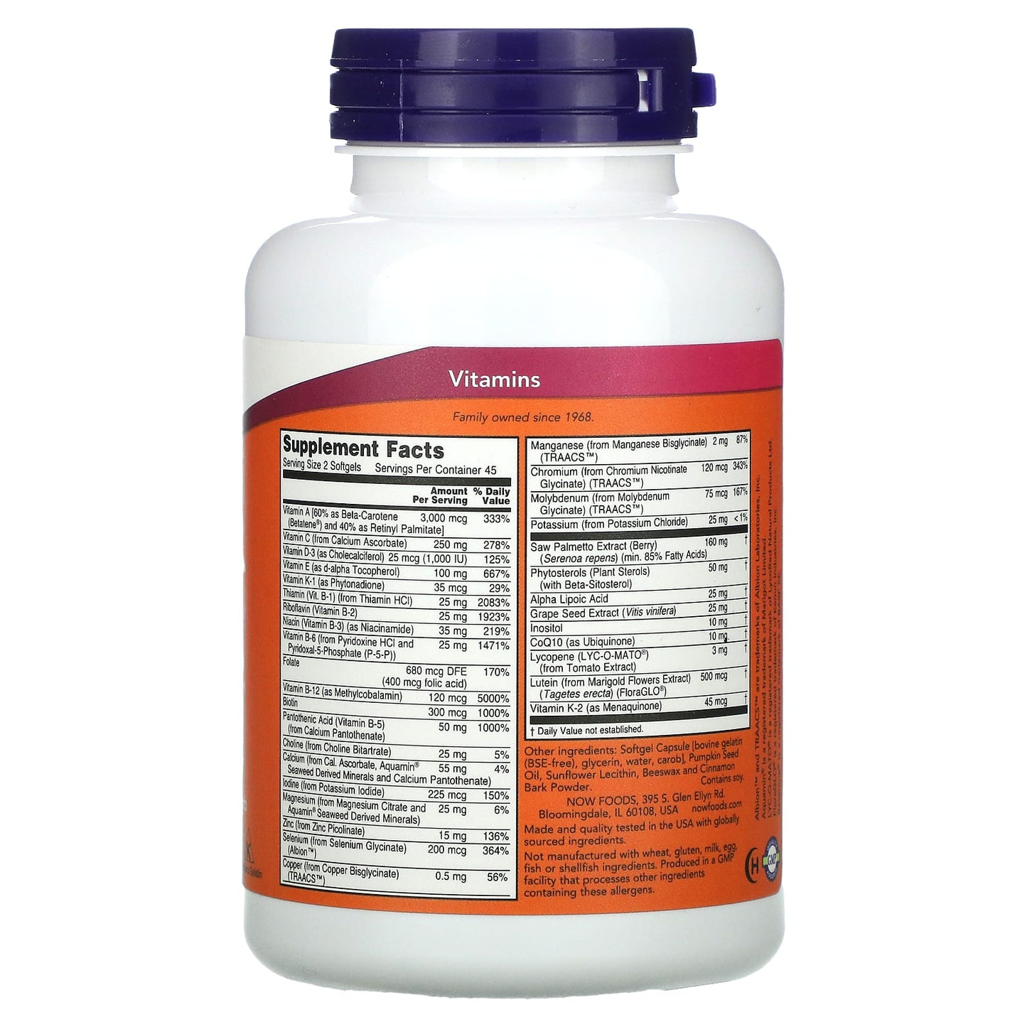 NOW Foods, ADAM, Superior Men's Multi, 90 Softgels - Image 2