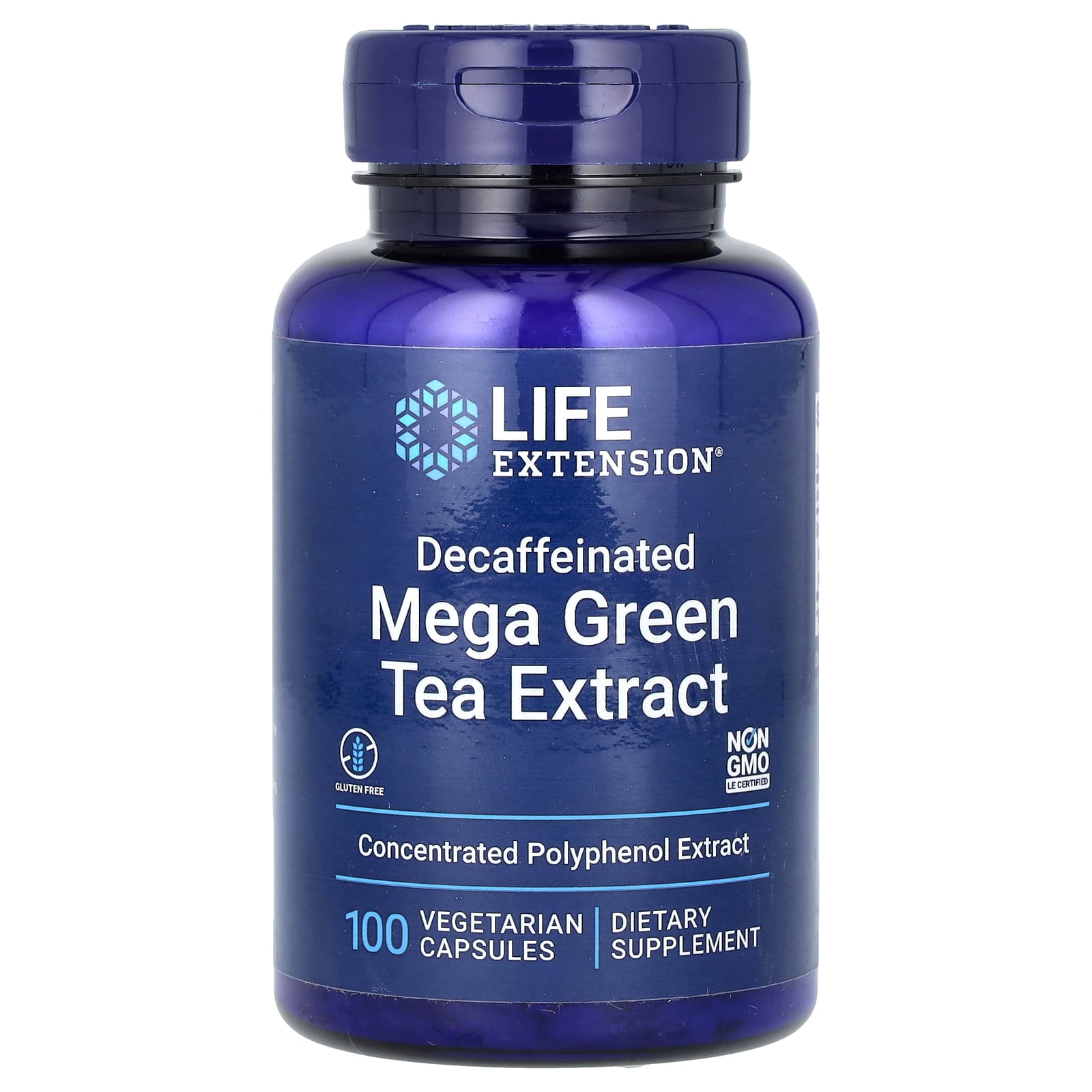Life Extension, Mega Green Tea Extract, Decaffeinated, 100 Vegetarian Capsules (725 mg per Capsule)