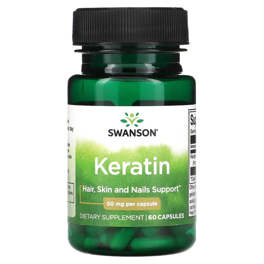 Swanson, Keratin, 50 mg, 60 Capsules - Image 1