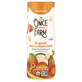 Once Upon A Farm, Organic Fruit & Veggie Puffs, Crawler, Mango, Carrot & Coconut