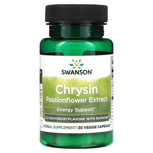 Swanson, Chrysin Passionflower Extract, 30 Veggie Capsules - Image 1