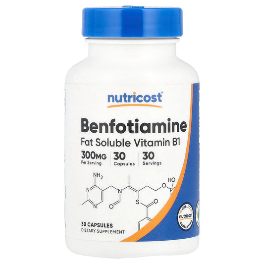 Nutricost, Benfotiamine, 300 mg, 30 Capsules - Image 1
