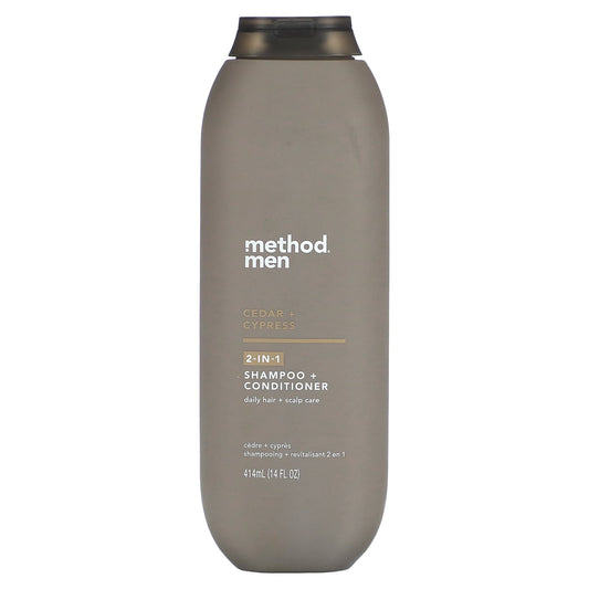 Method, Men, 2-In-1 Shampoo + Conditioner, Cedar + Cypress, 14 fl oz (414 ml) - Image 1