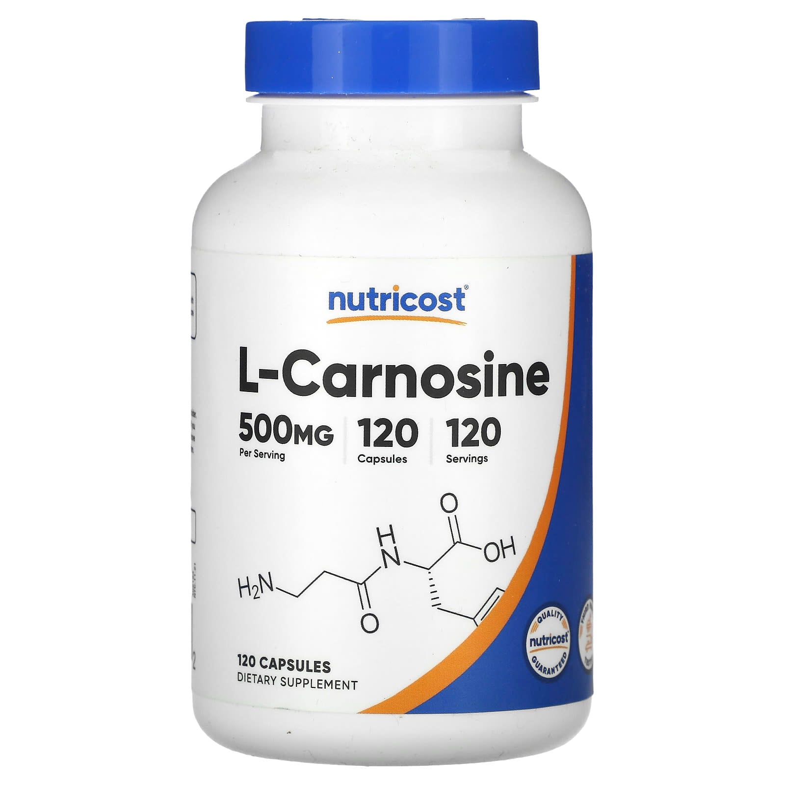 Nutricost, L-Carnosine, 500 mg, 120 Capsules - Image 1