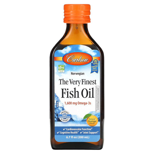 Carlson's Norwegian Fish Oil Supplement with Omega-3s, 6.7 fl oz - Image 1