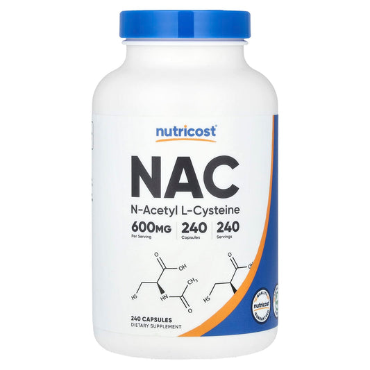 Nutricost, NAC, 600 mg, 240 Capsules - Image 1