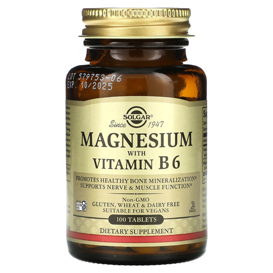 Solgar, Magnesium With B6, 100 Tablets - Image 1