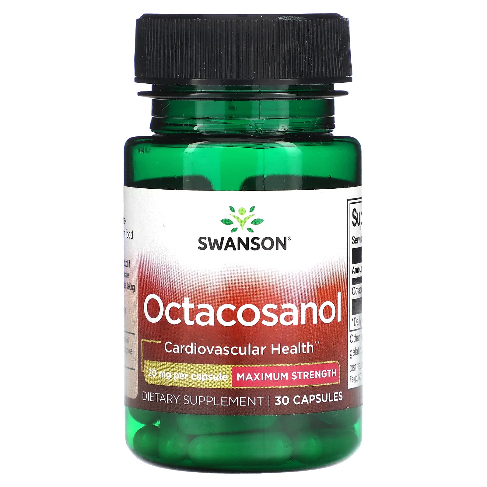 Swanson, Octacosanol, Maximum Strength, 20 mg, 30 Capsules - Image 1