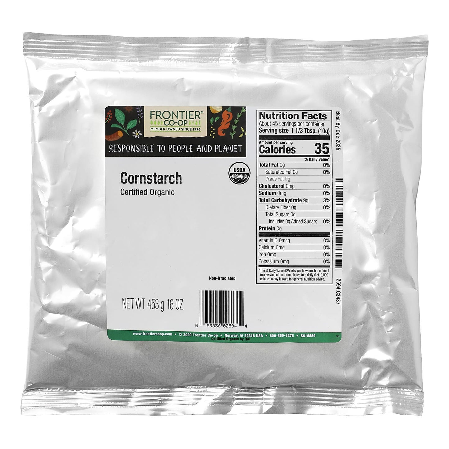 Organic Cornstarch 16 oz by Frontier Co-op - USDA Certified - Image 2