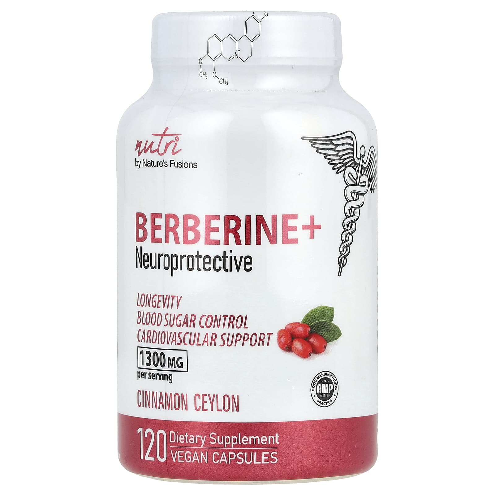 Nutri, Berberine+, Cinnamon Ceylon, 120 Vegan Capsules - Image 1