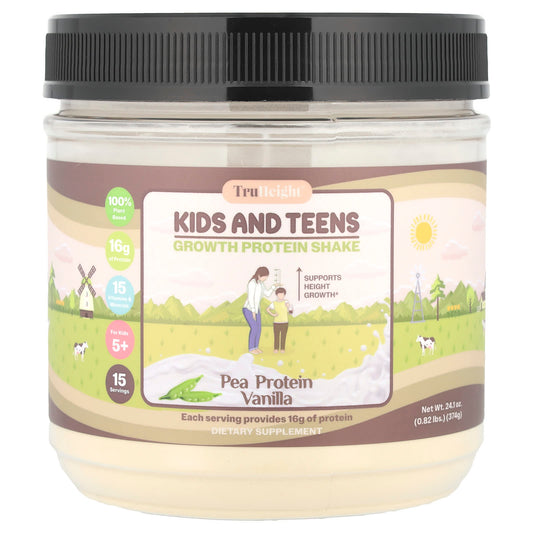 TruHeight, Kids and Teens Growth Pea Protein Shake, For Kids 5+, Vanilla, 0.82 lbs (374 g) - Image 1