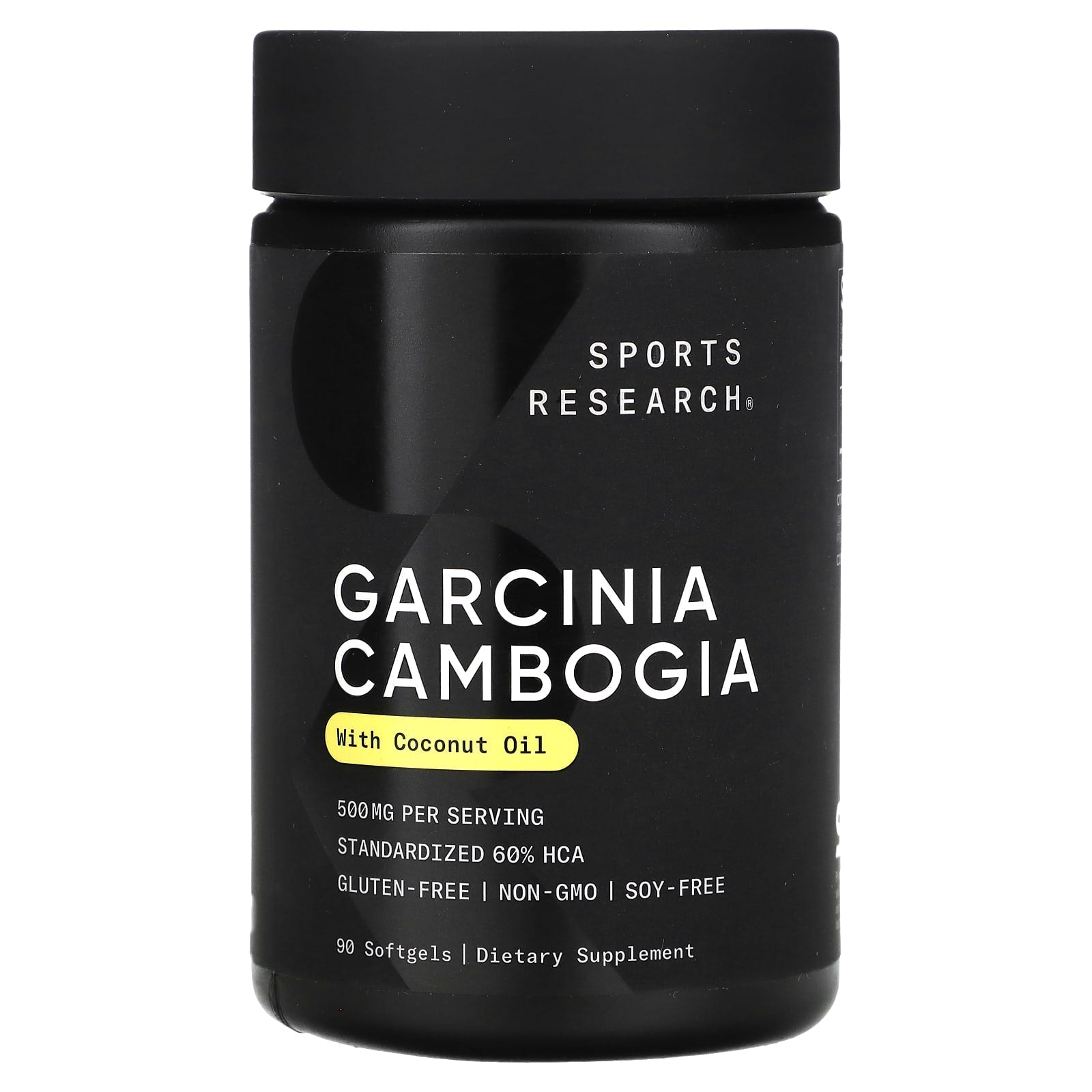 Sports Research, Garcinia Cambogia with Coconut Oil, 500 mg, 90 Softgels - Image 1