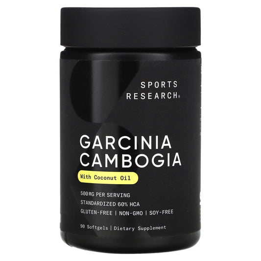 Sports Research, Garcinia Cambogia with Coconut Oil, 500 mg, 90 Softgels - Image 1