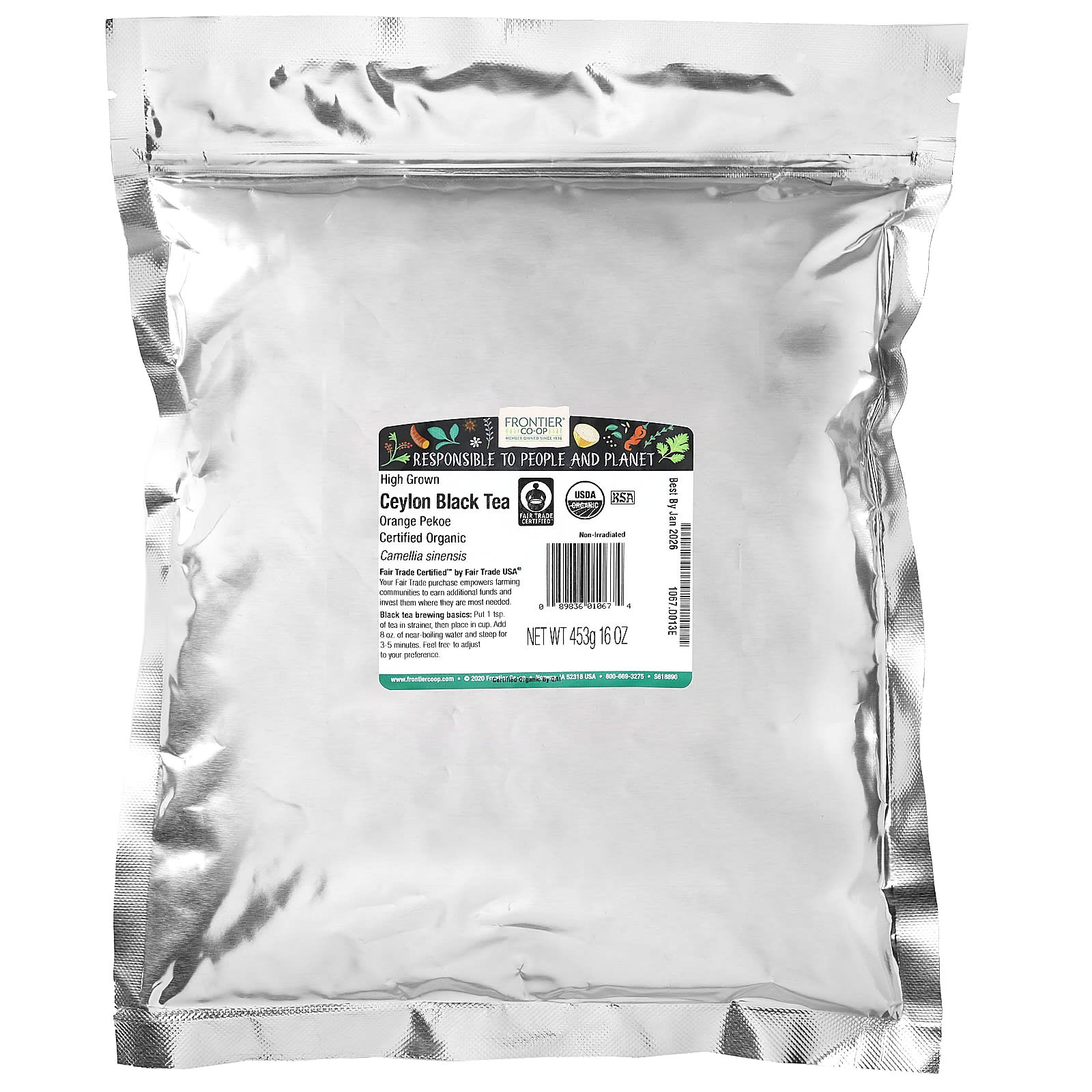 Organic Fair Trade Certified Ceylon Black Tea 16 oz - Image 2