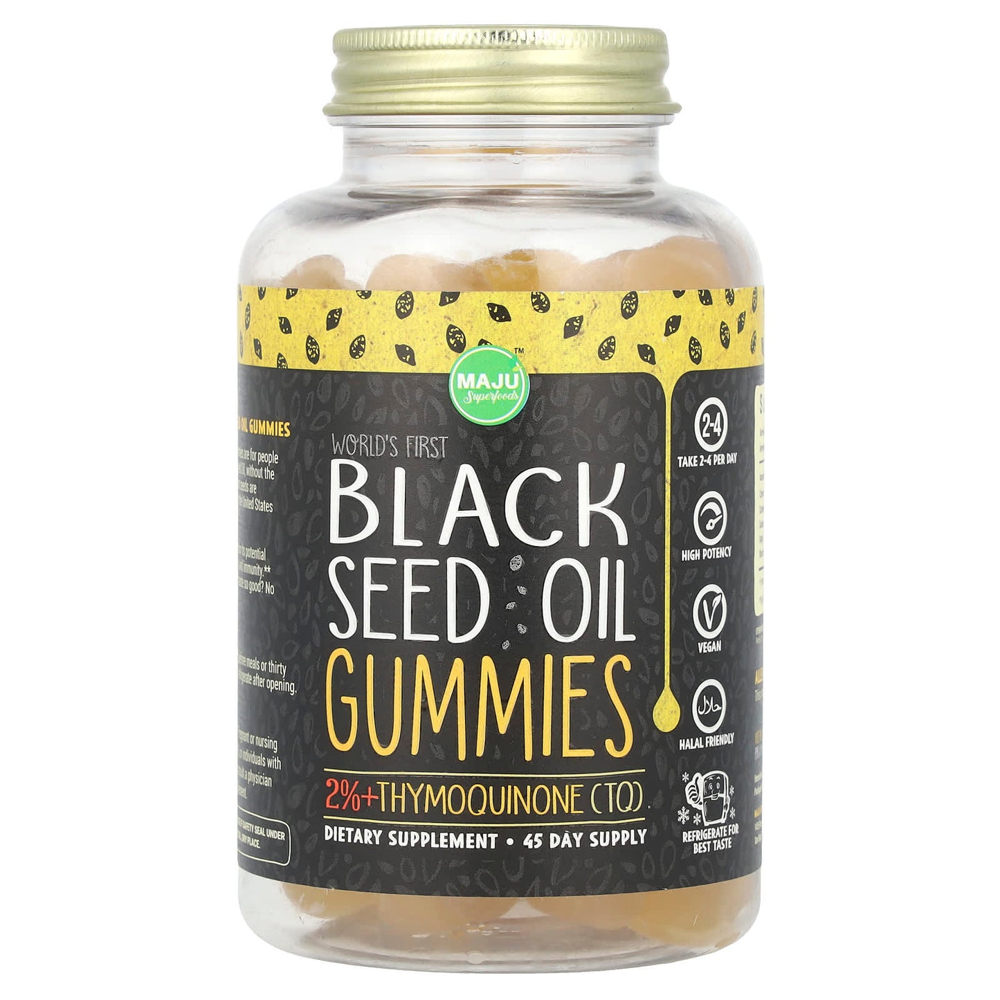 Maju Superfoods, World's First Black Seed Oil Gummies, 45 Gummies (250 mg per Gummy) - Image 1