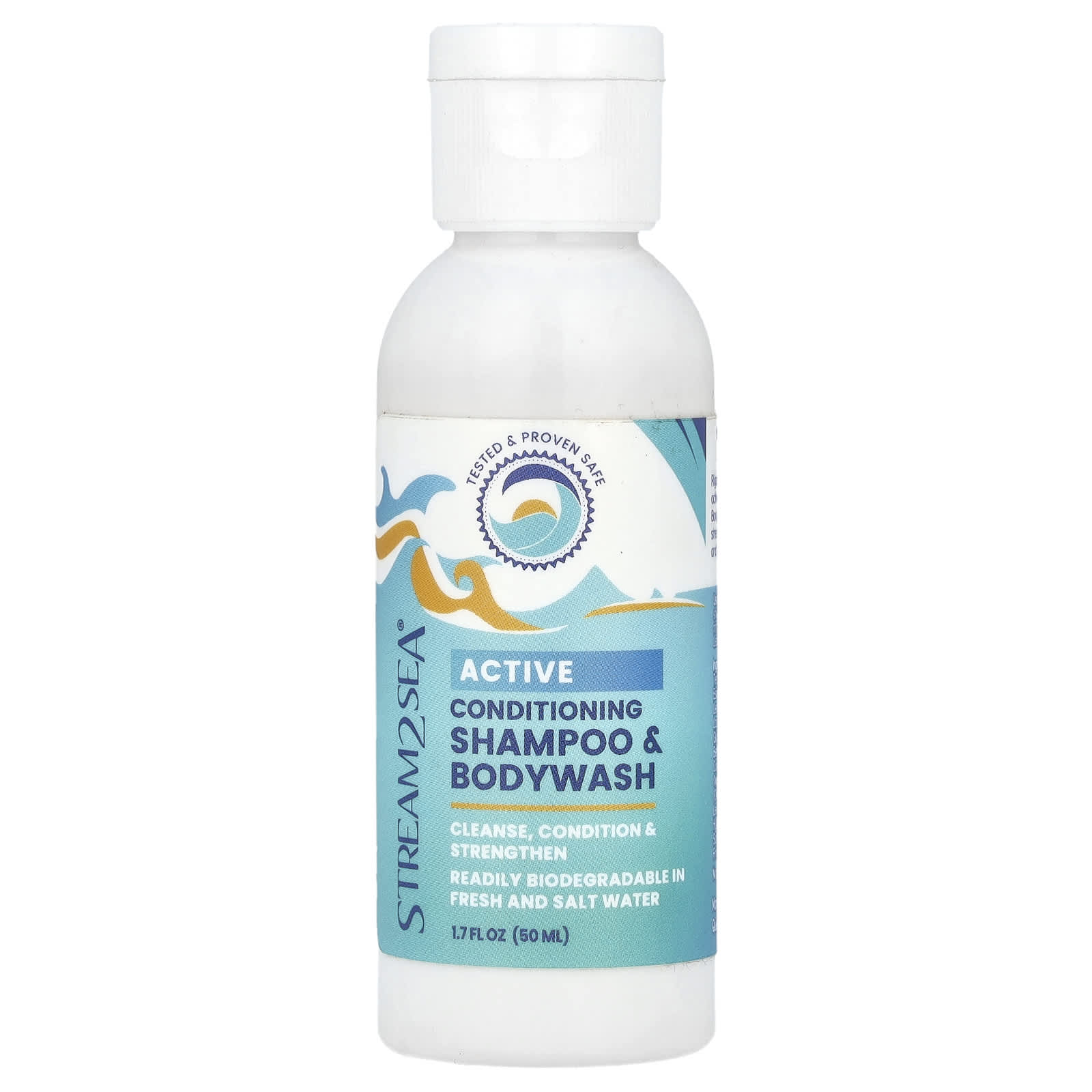 Stream2Sea, Active Conditioning Shampoo & Bodywash, 1.7 fl oz (50 ml) - Image 1