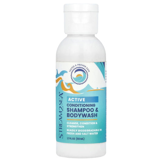Stream2Sea, Active Conditioning Shampoo & Bodywash, 1.7 fl oz (50 ml) - Image 1
