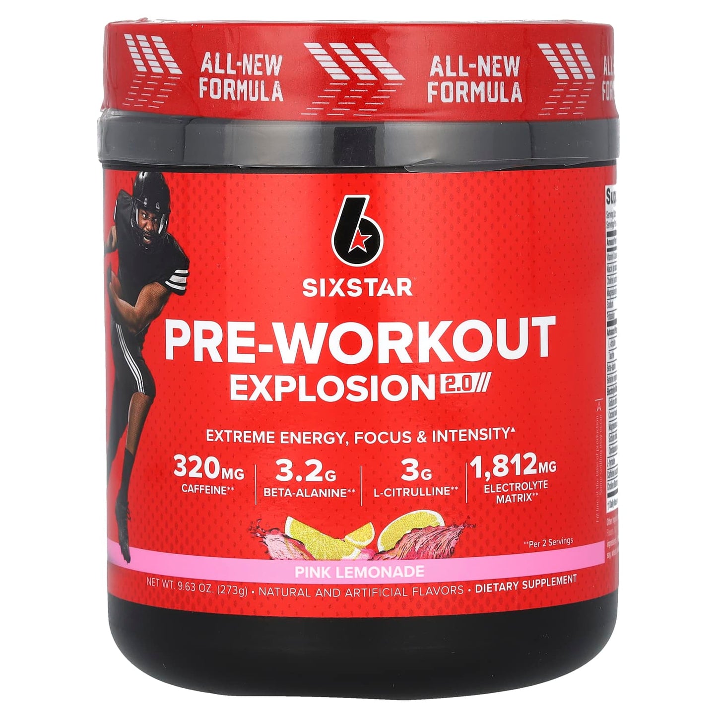 SIXSTAR, Pre-Workout Explosion 2.0, Pink Lemonade , 9.63 oz (273 g) - Image 1