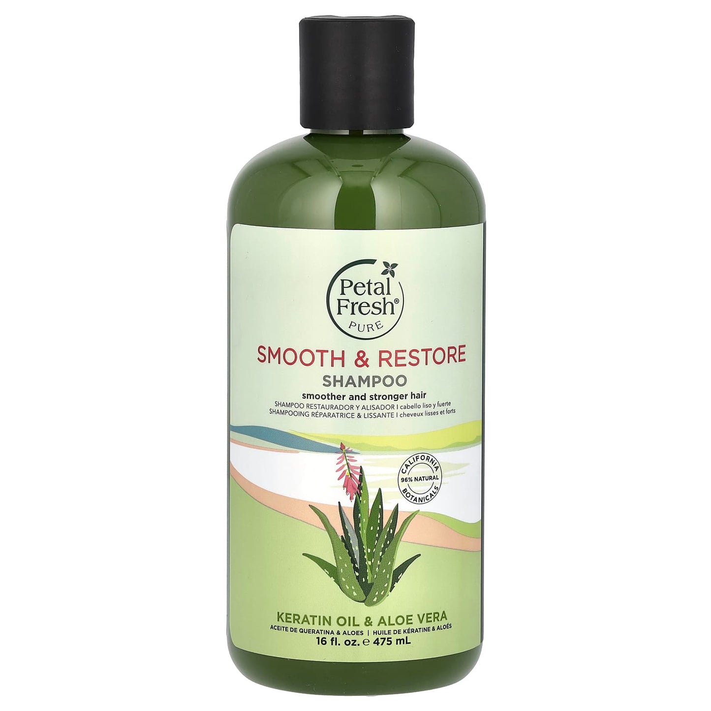 Petal Fresh, Pure, Smooth & Restore Shampoo, Keratin Oil & Aloe Vera, 16 fl oz (475 ml) - Image 1