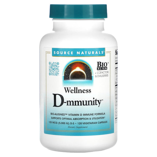 Source Naturals, Wellness D-mmunity™, 5,000 IU, 120 Vegetarian Capsules (2,500 IU per Capsule) - Image 1
