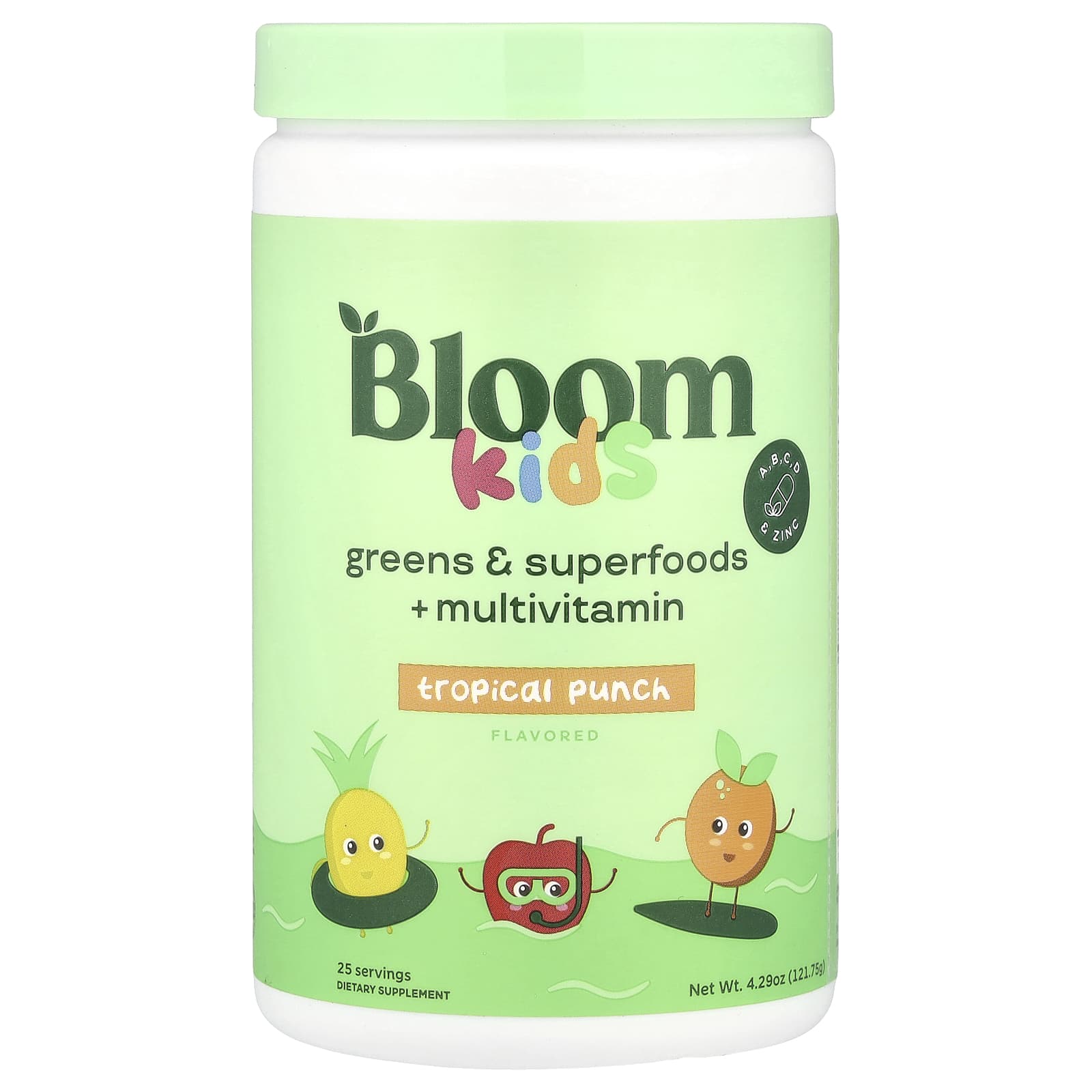 Bloom Kids' Greens Supplement with Multivitamin - Tropical Punch - Image 1