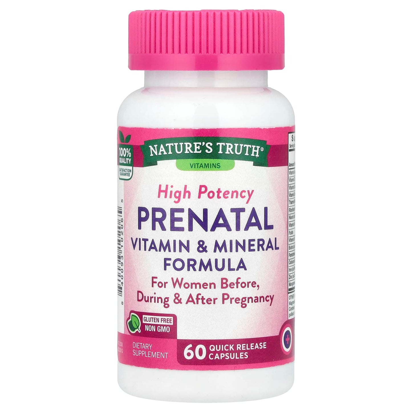 Nature's Truth, High Potency Prenatal Vitamin & Mineral Formula, 60 Quick Release Capsules - Image 1