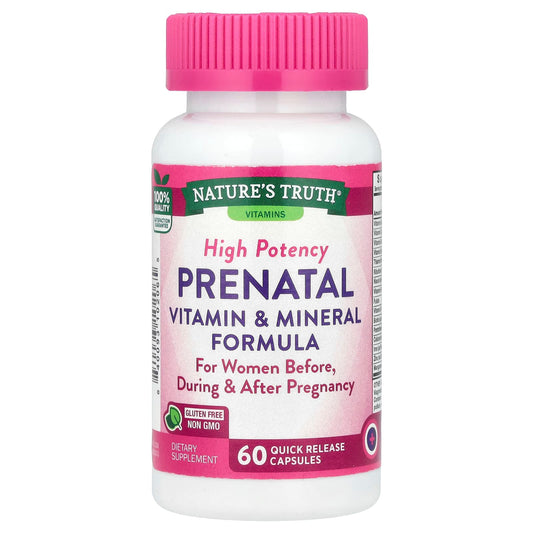 Nature's Truth, High Potency Prenatal Vitamin & Mineral Formula, 60 Quick Release Capsules - Image 1