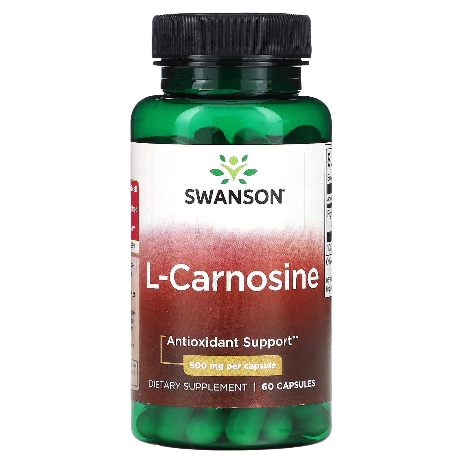 Swanson, L-Carnosine , 500 mg, 60 Capsules - Image 1