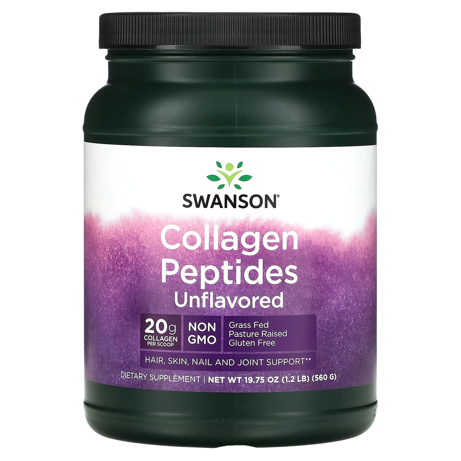 Swanson, Collagen Peptides, Unflavored, 1.2 lb (560 g) - Image 1