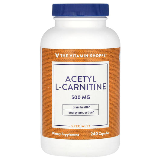 The Vitamin Shoppe, Acetyl L-Carnitine , 500 mg , 240 Capsules - Image 1