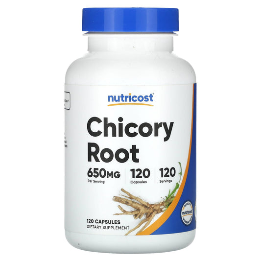 Nutricost, Chicory Root, 650 mg, 120 Capsules - Image 1