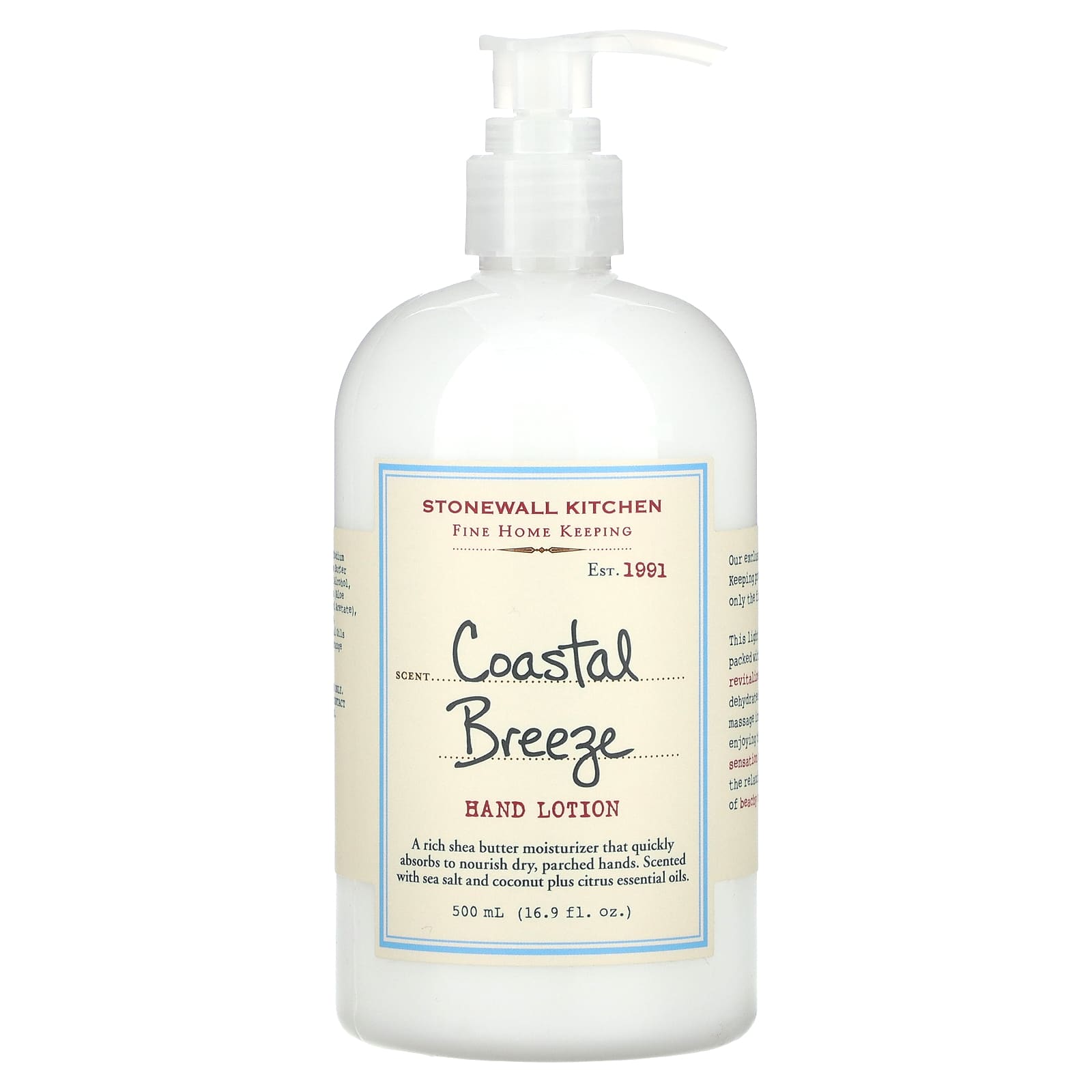 Stonewall Kitchen, Hand Lotion, Coastal Breeze, 16.9 fl oz (500 ml) - Image 1
