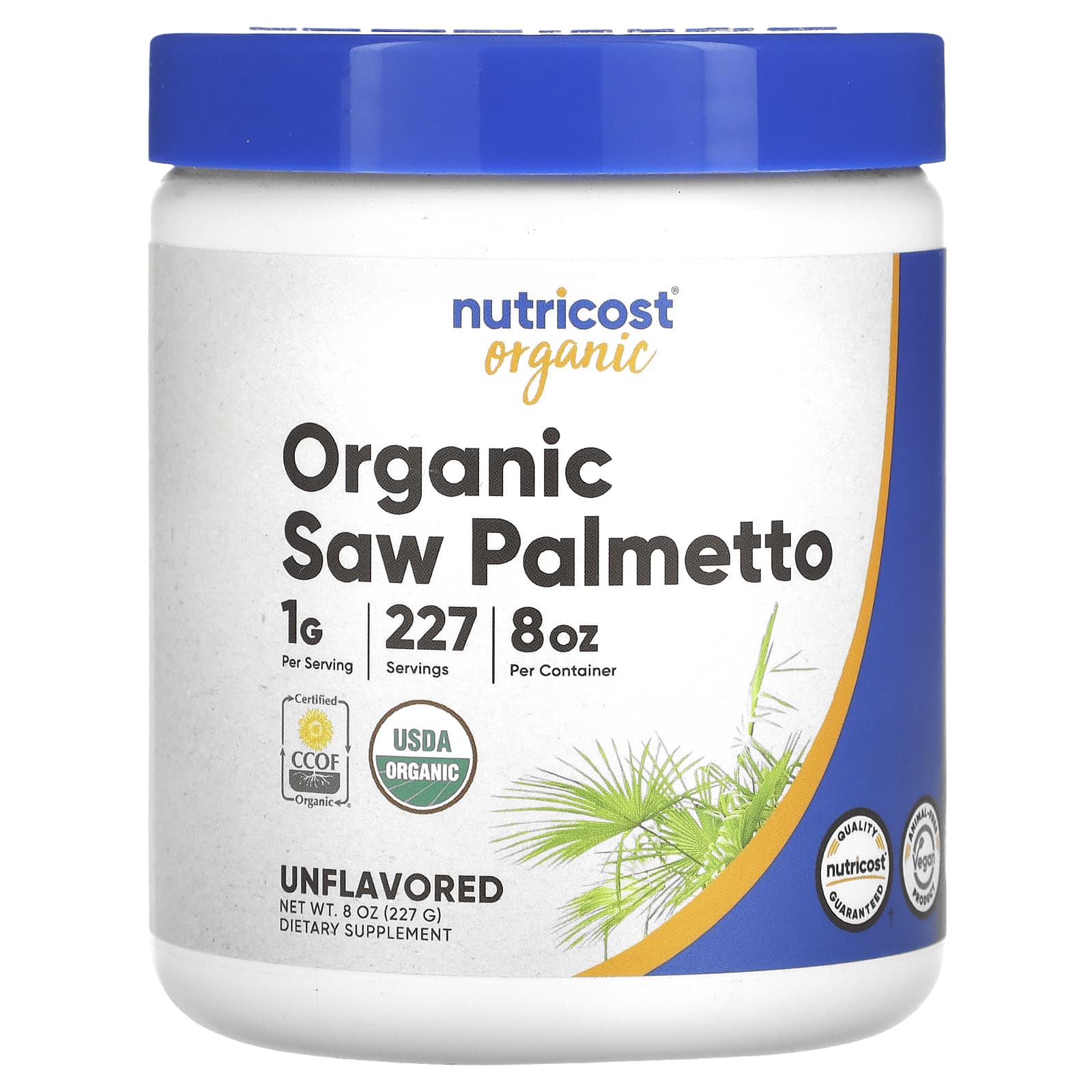 Nutricost, Organic Saw Palmetto, Unflavored, 8 oz (227 g) - Image 1
