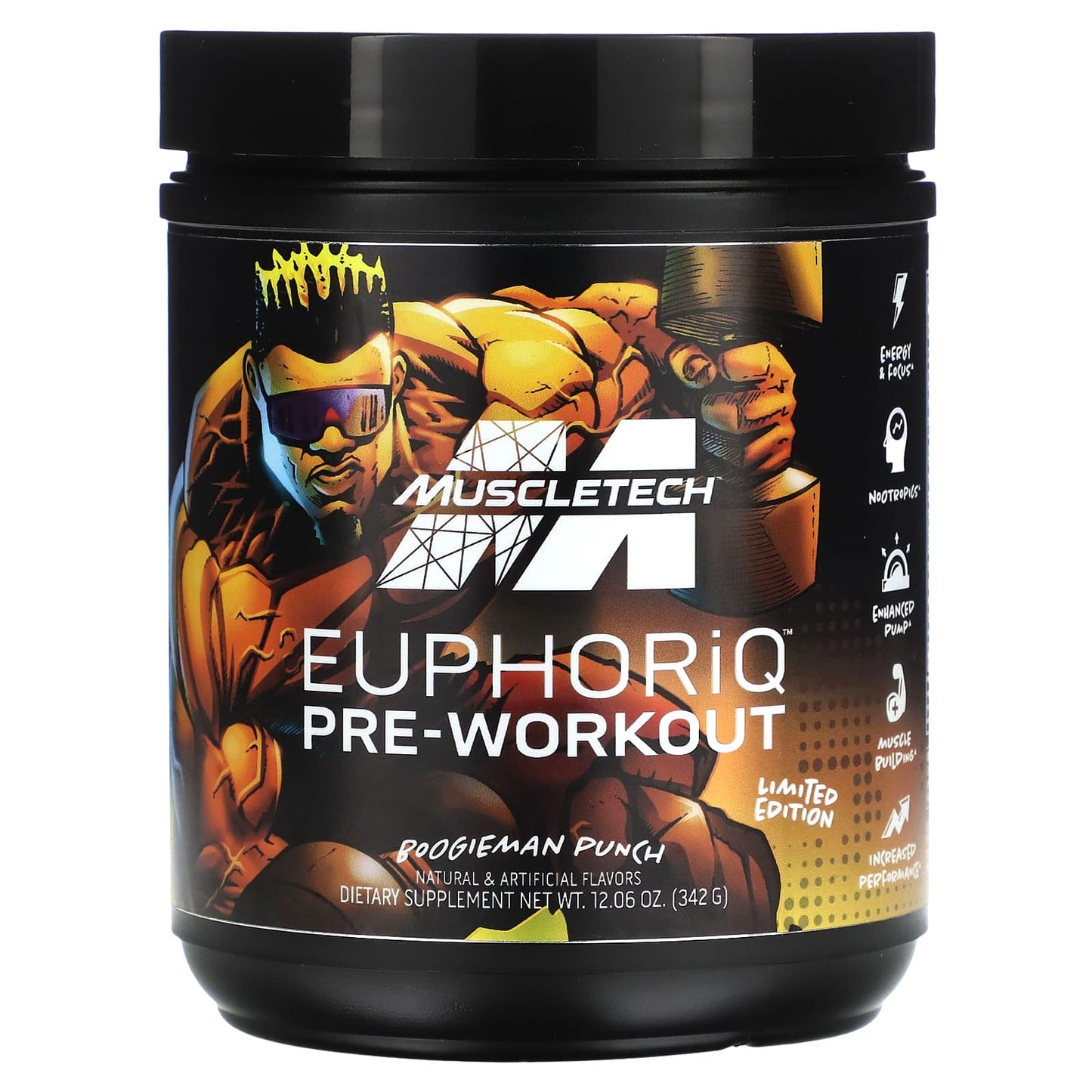 MuscleTech, Limited Edition, EuphoriQ® Pre-Workout, Boogieman Punch, 12.06 oz (342 g) - Image 1