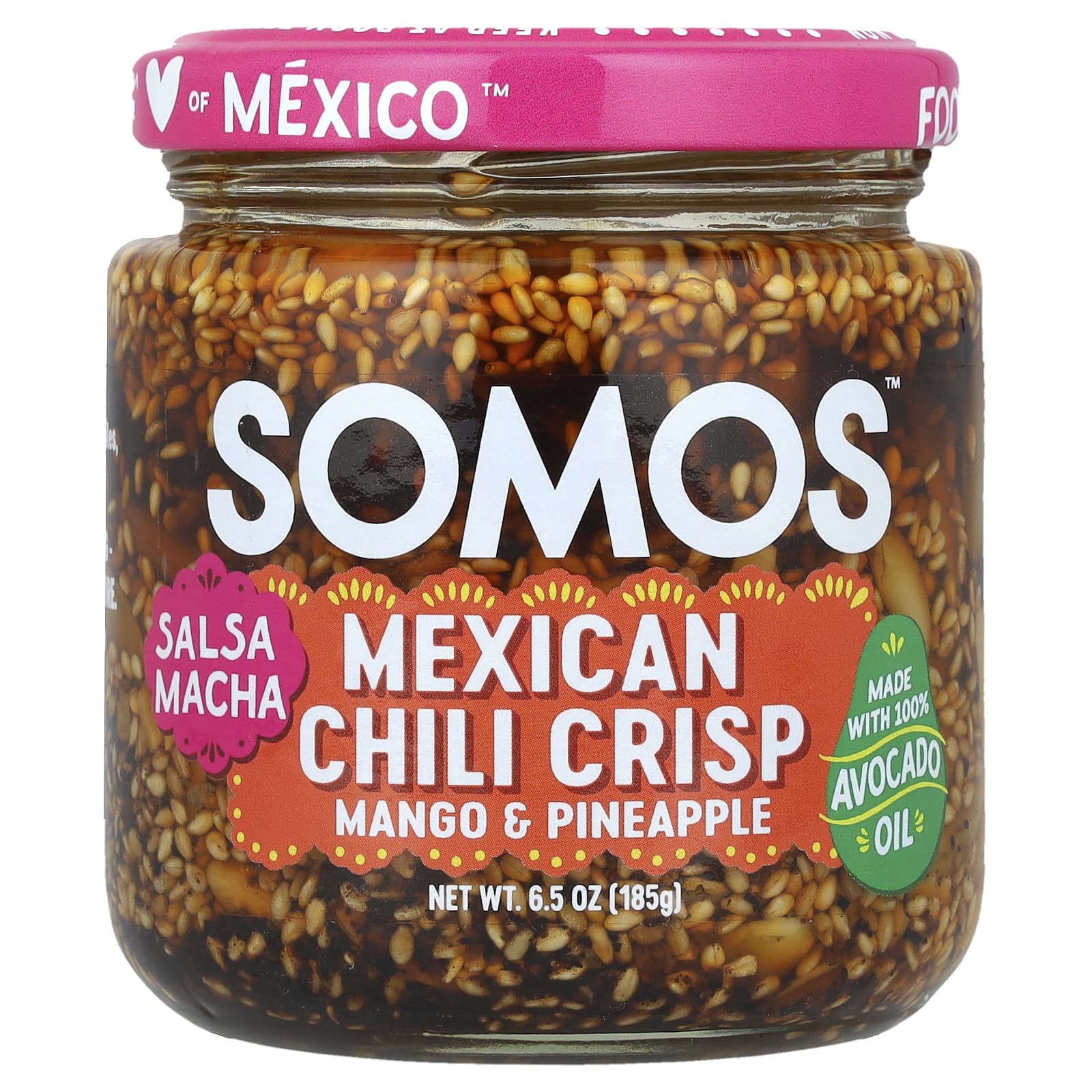 Somos, Salsa Macha, Mexican Chili Crisp, Mango & Pineapple, Medium, 6.5 oz (185 g) - Image 1