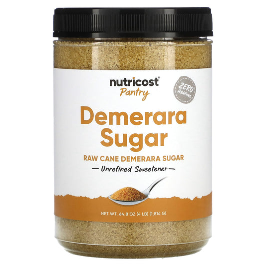 Nutricost, Pantry, Demerara Sugar, Unrefined Sweetener, 64.8 oz (1,814 g) - Image 1