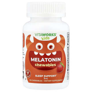 VitaWorks Kids Melatonin Sleep Support, Berry Flavour, 120 Chewables