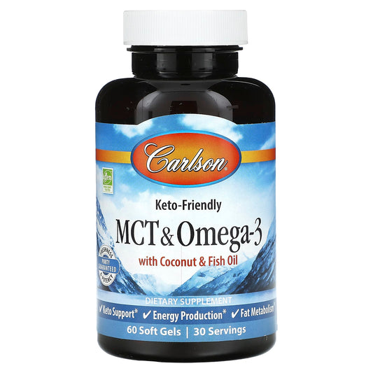 Carlson MCT & Omega-3 Soft Gels with Coconut & Fish Oil - Image 1