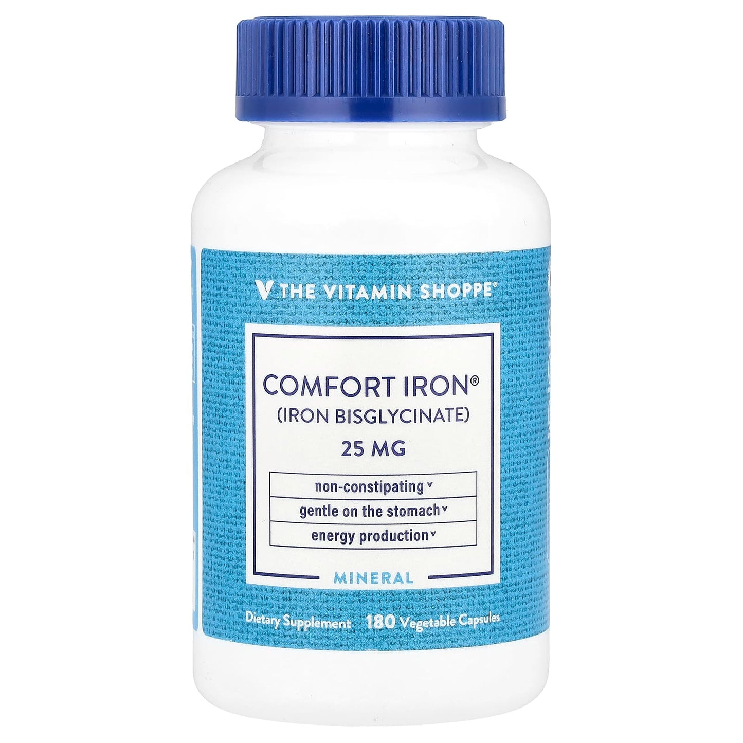 The Vitamin Shoppe, Comfort Iron®, 25 mg, 180 Vegetable Capsules