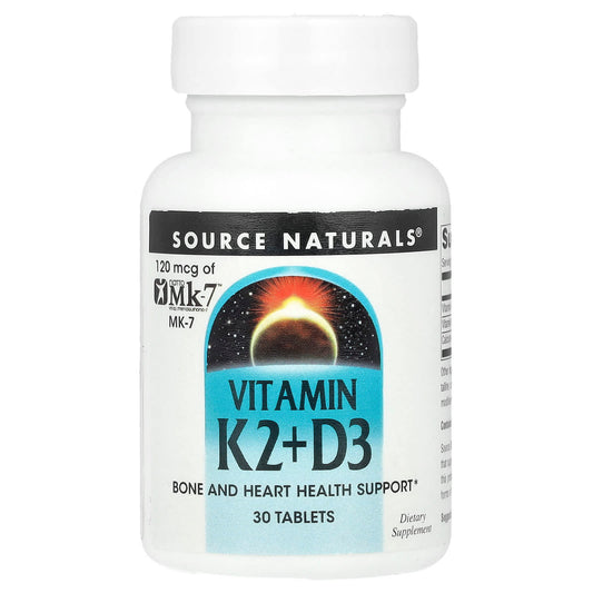 Source Naturals, Vitamin K2+D3 , 30 Tablets - Image 1