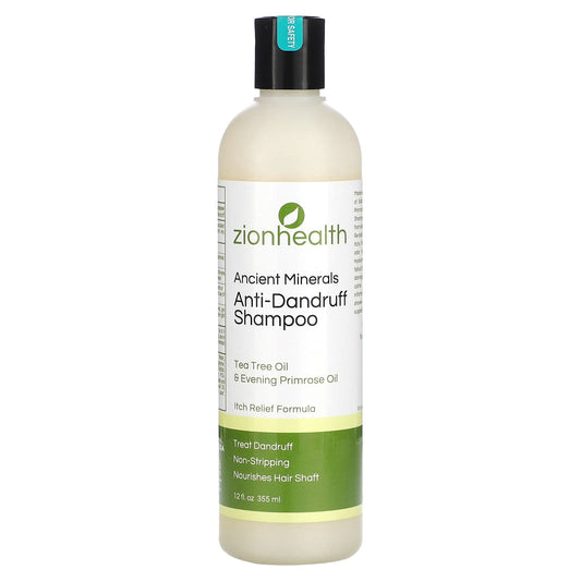 Zion Health, Ancient Minerals, Anti-Dandruff Shampoo, Tea Tree Oil & Evening Primrose Oil, 12 fl oz (355 ml) - Image 1