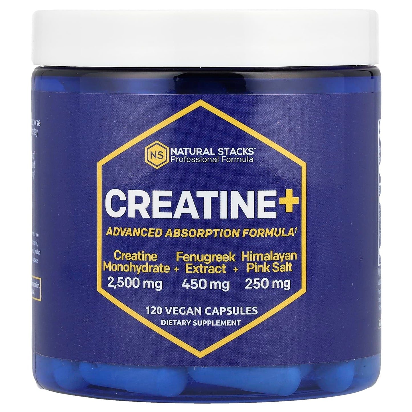 Natural Stacks, Creatine+, 120 Vegan Capsules - Image 1
