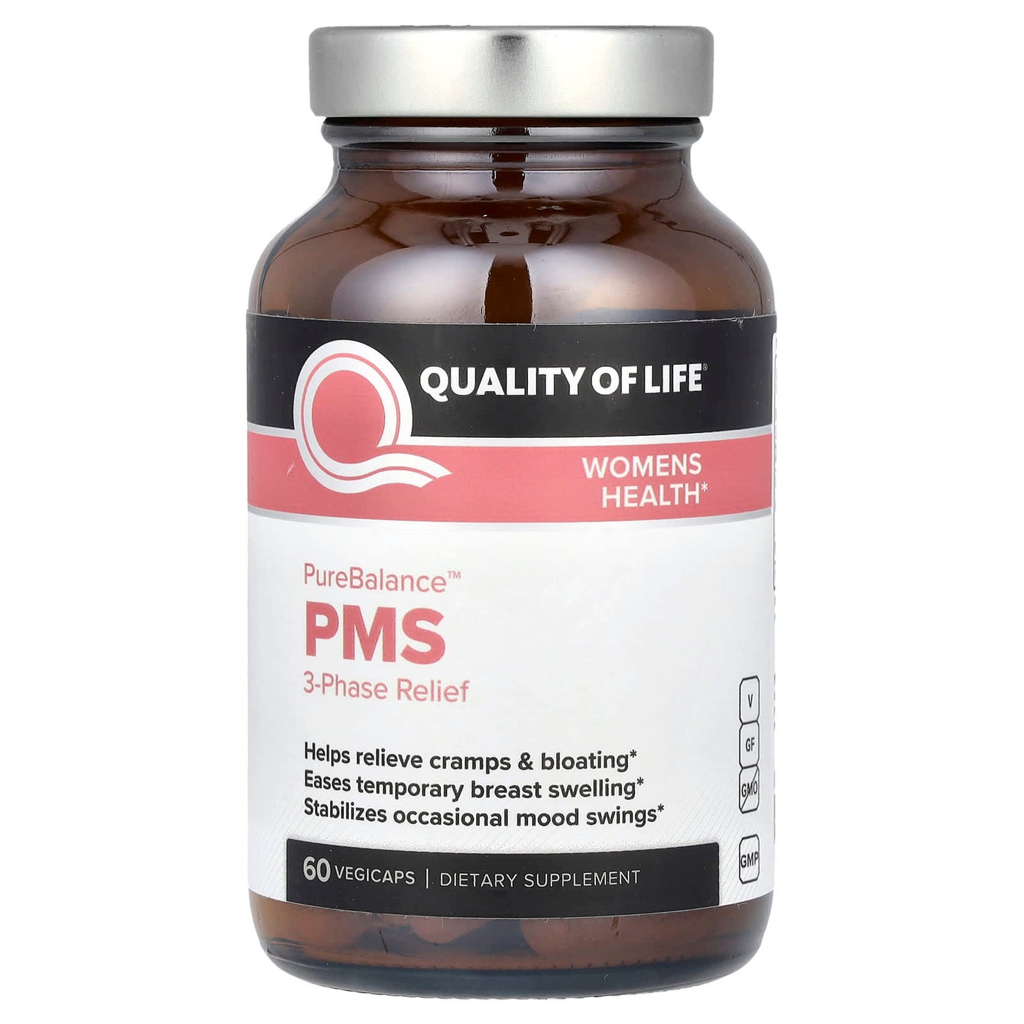 Quality of Life, PureBalance PMS 3-Phase Relief, 60 Vegicaps - Image 1