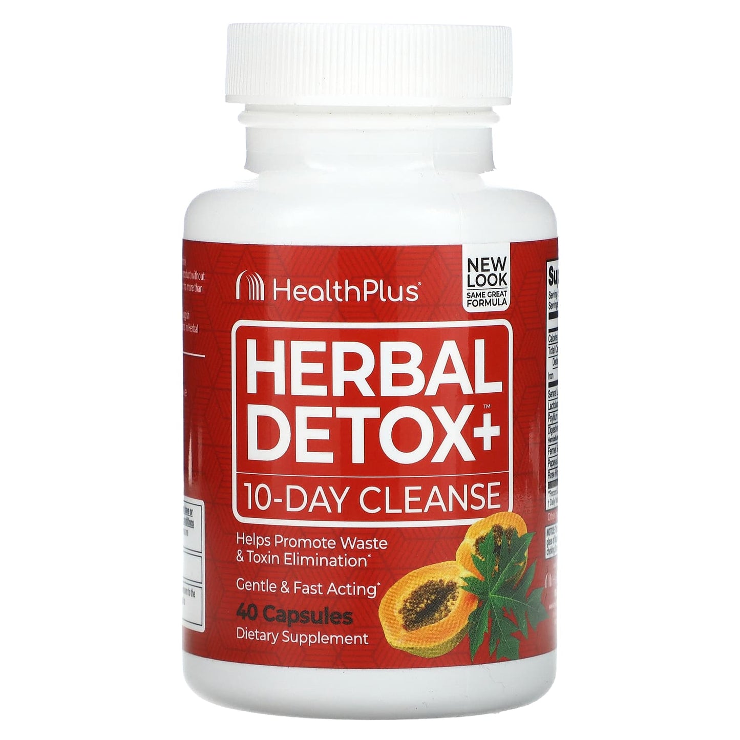10-Day Herbal Detox & Cleanse by Health Plus, 40 Capsules - Image 1