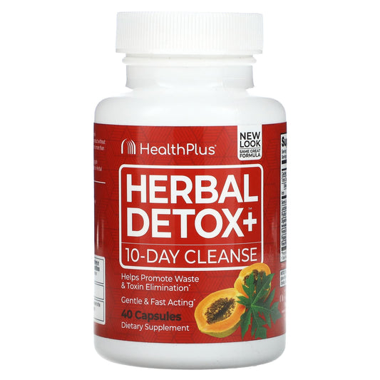 10-Day Herbal Detox & Cleanse by Health Plus, 40 Capsules - Image 1