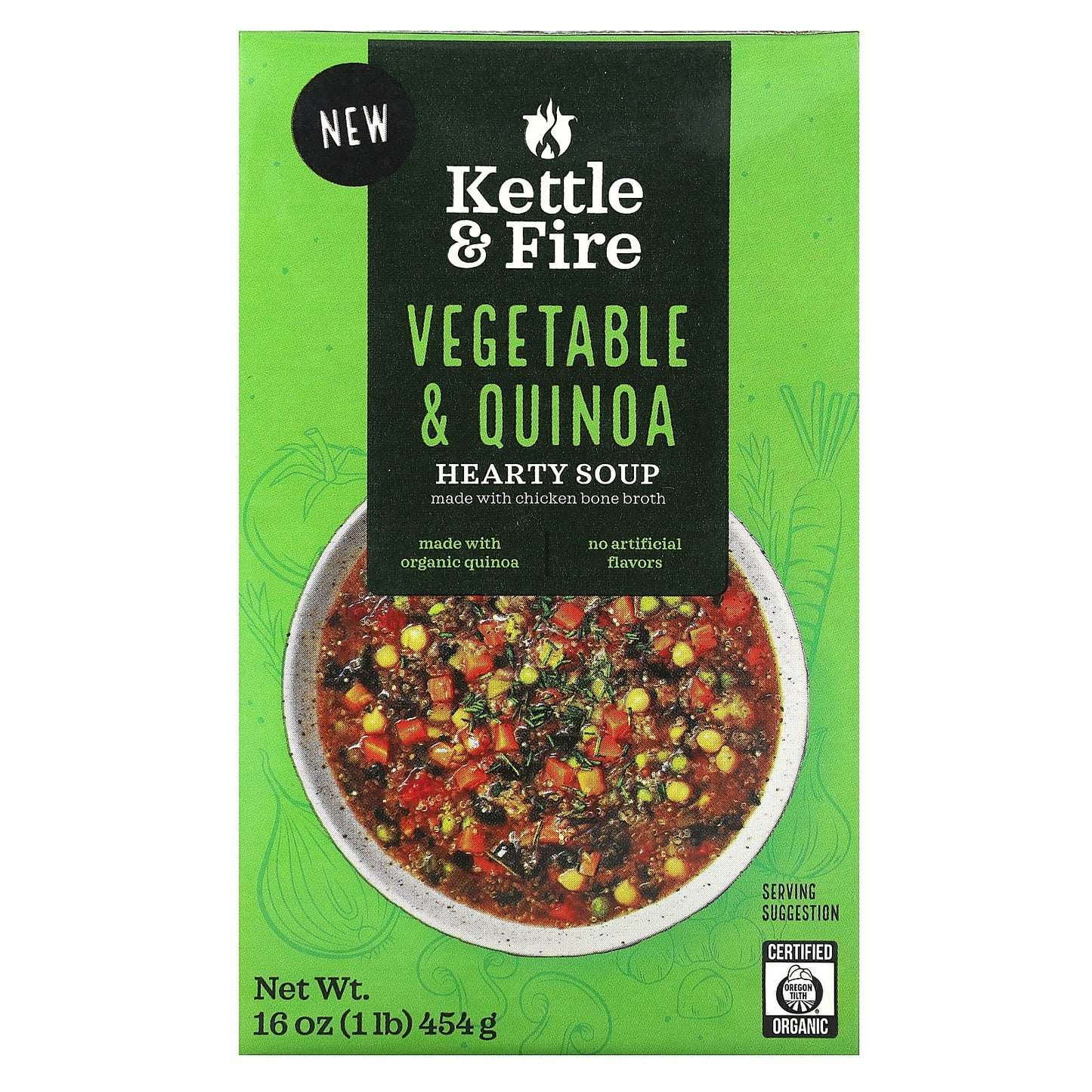 Kettle & Fire, Hearty Soup, Vegetable & Quinoa, 16 oz (454 g) - Image 1